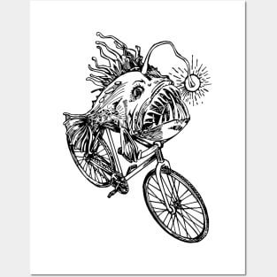 SEEMBO Anglerfish Cycling Bicycle Bicycling Cyclist Biking Posters and Art
